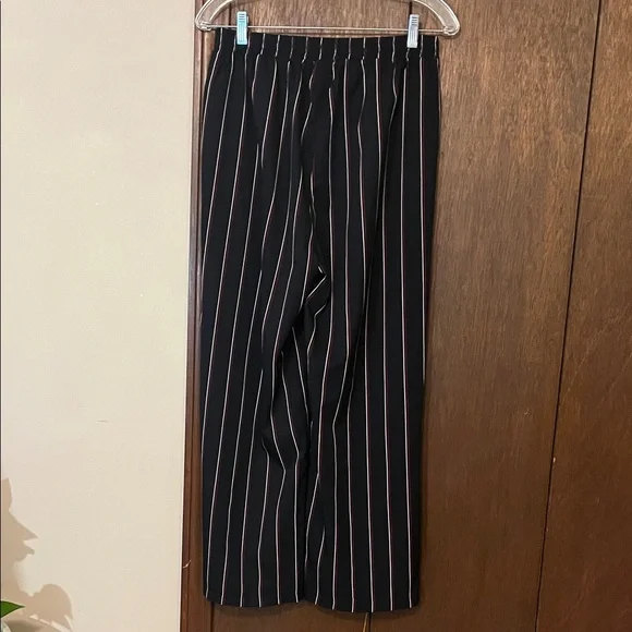 Lottie Moss Elegant Black with Red and White Striped Wide Leg women’s Pants MP - Picture 6 of 7
